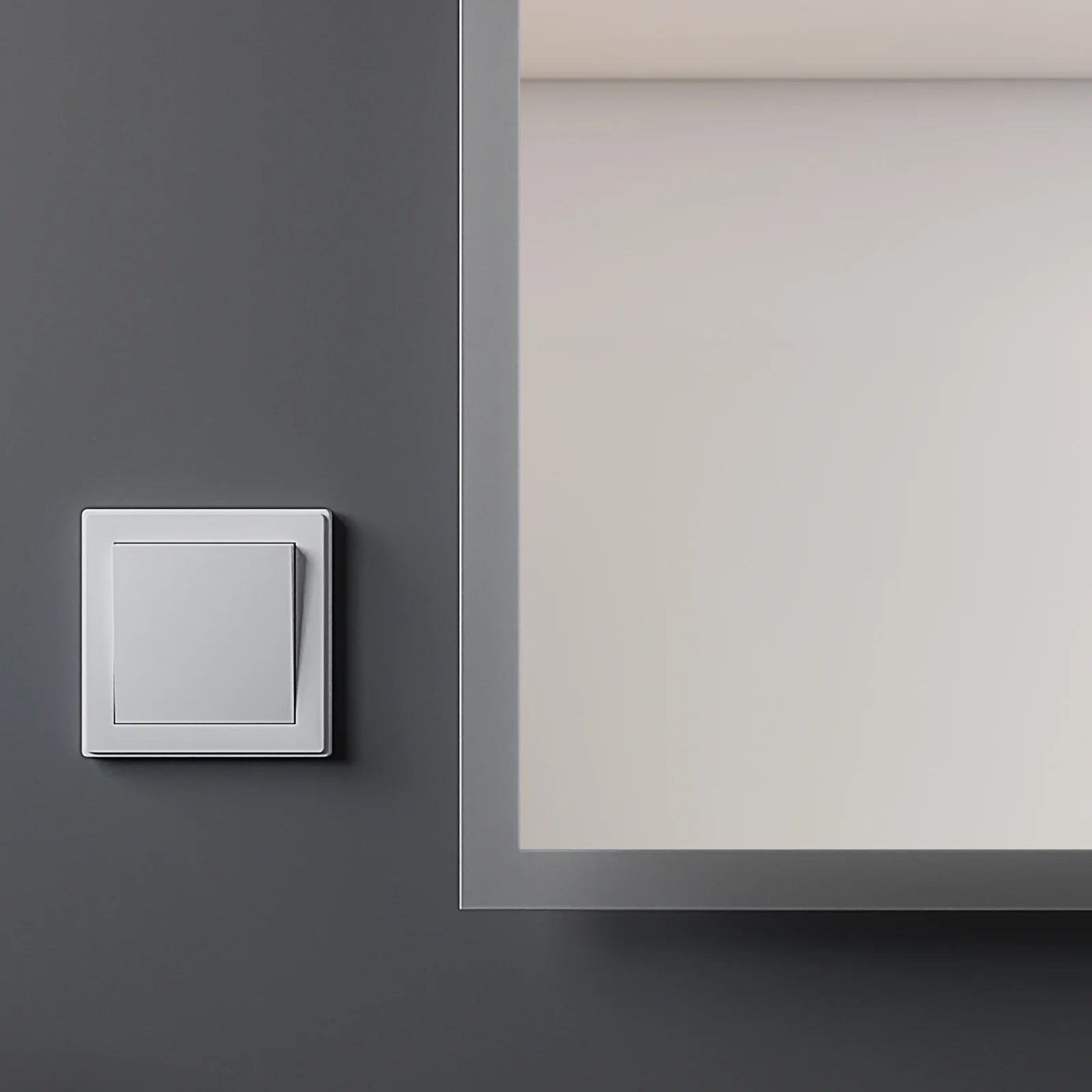 Bathroom Mirror with 3000K Warm White Light and Wall Switch, 80x60cm