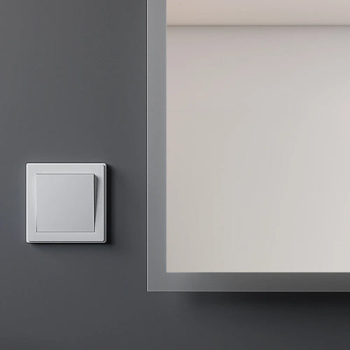 Bathroom Mirror with 3000K Warm White Light and Wall Switch, 80x60cm