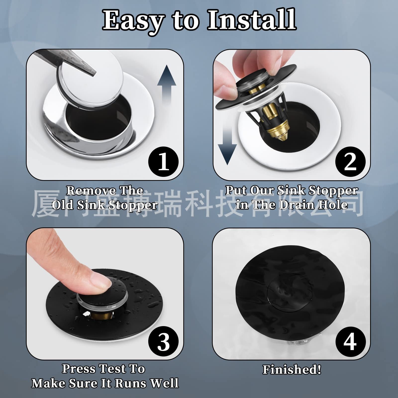 Drain plug for sink and basin faucet leak-proof anti-clog