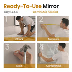 Bathroom Mirror 80x60cm with 3000K/4000K/6500K Touch+Dimmable+Demister