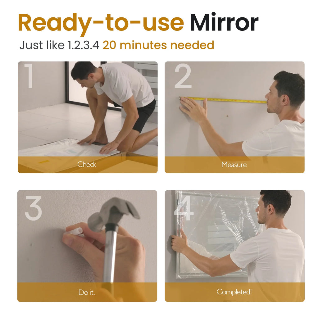 Bathroom Mirror 80x60cm with 3000K/4000K/6500K +Dimmable+Demister Pad+3X Magnification+Clock