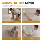 Bathroom Mirror 80x60cm with 3000K/4000K/6500K +Dimmable+Demister Pad+3X Magnification+Clock