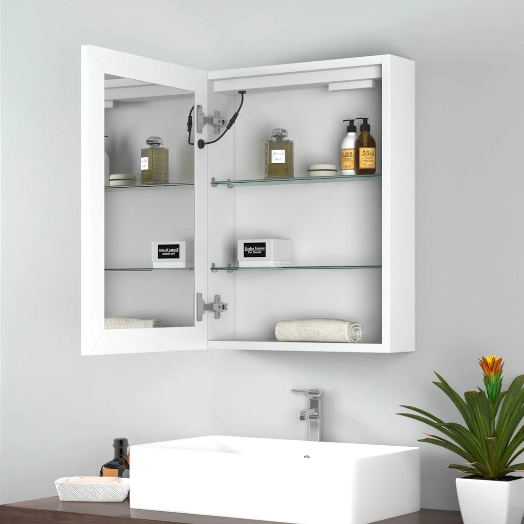 LED Aluminium Mirror Cabinet with Demister Pad and Shaver Socket