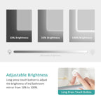 Bathroom Mirror with Rounded Corners, Demister, 6500K, Hang Vertically/Horizontally