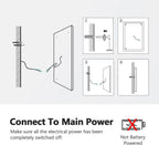 Bathroom Mirror with Rounded Corners, Demister, 6500K, Hang Vertically/Horizontally
