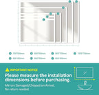 Bathroom Mirror with Rounded Corners, Demister, 6500K, Hang Vertically/Horizontally