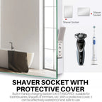 Rectangular Bathroom Mirror with Lighting, with Different Dimensions and Functions