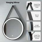 Round Black Framed LED Illuminated Mirror, 6500K