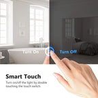 LED Illuminated Bathroom Mirror, with Demister and Shaver Socket, Vertical/Horizontal Hanging