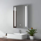 LED Illuminated Bathroom Mirror, with Demister and Shaver Socket, Vertical/Horizontal Hanging