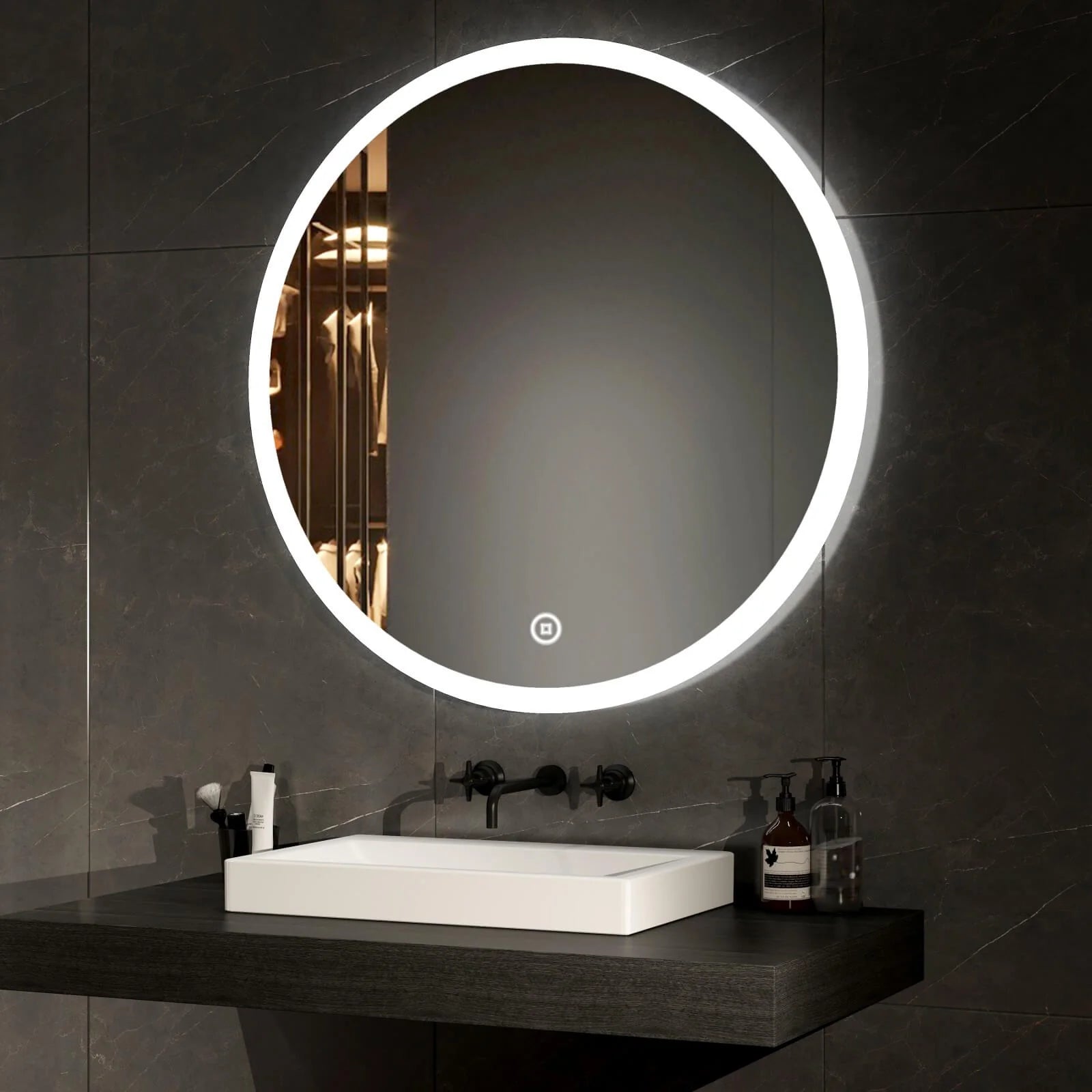 Round Mirror with LED Illuminated and Demister